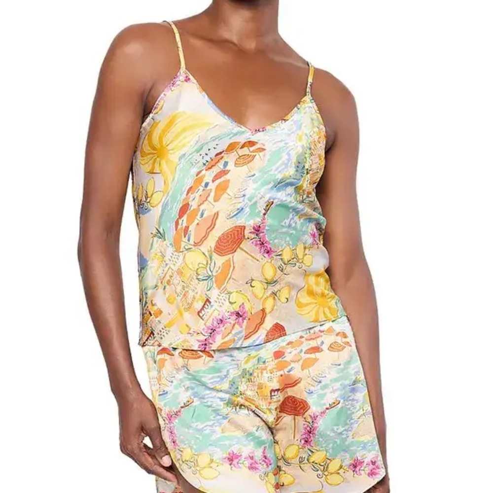Petite Plume Silk Cami Short Set in La Dolce Vita XS NWT